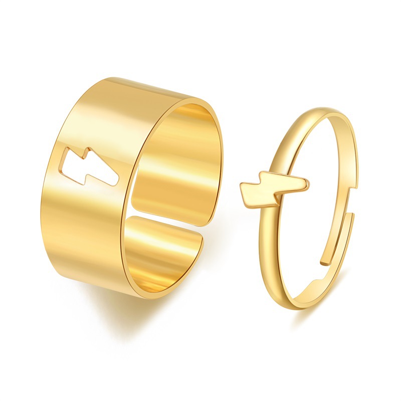 Adjustable punk-style butterfly ring in gold or silver copper finish - Product view 3