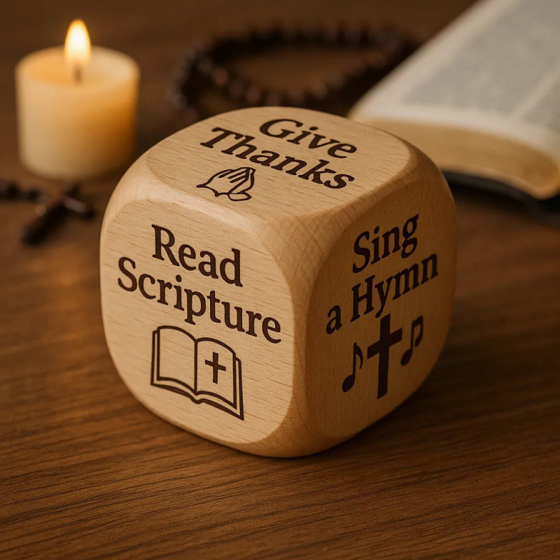 handmade wooden decision die for tabletop games and creative activities - Product view 4
