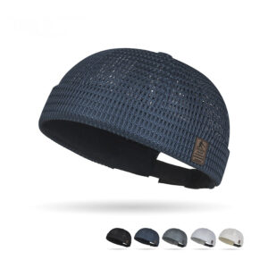Women’s adjustable large-grid mesh sun hat in a neutral color - Main product view