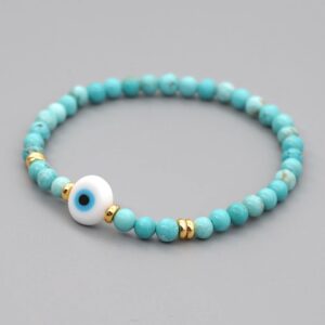 Bohemian blue eye lucky bead bracelet with colorful beads - Main product view