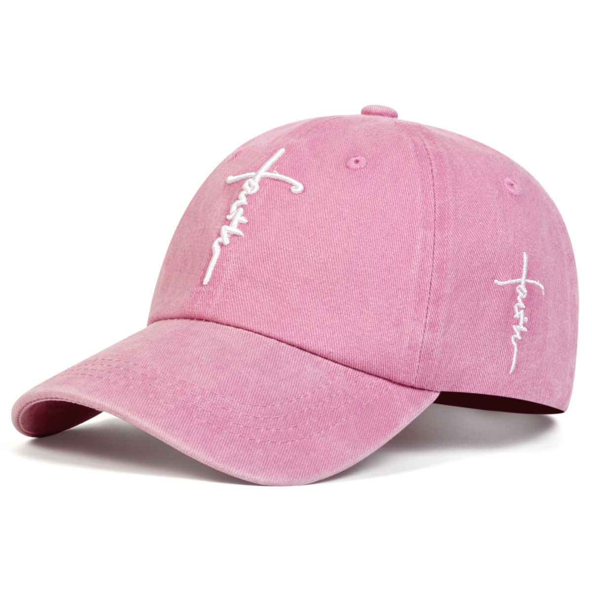Adjustable embroidered faith cross baseball cap in a unisex adult style - Product view 8
