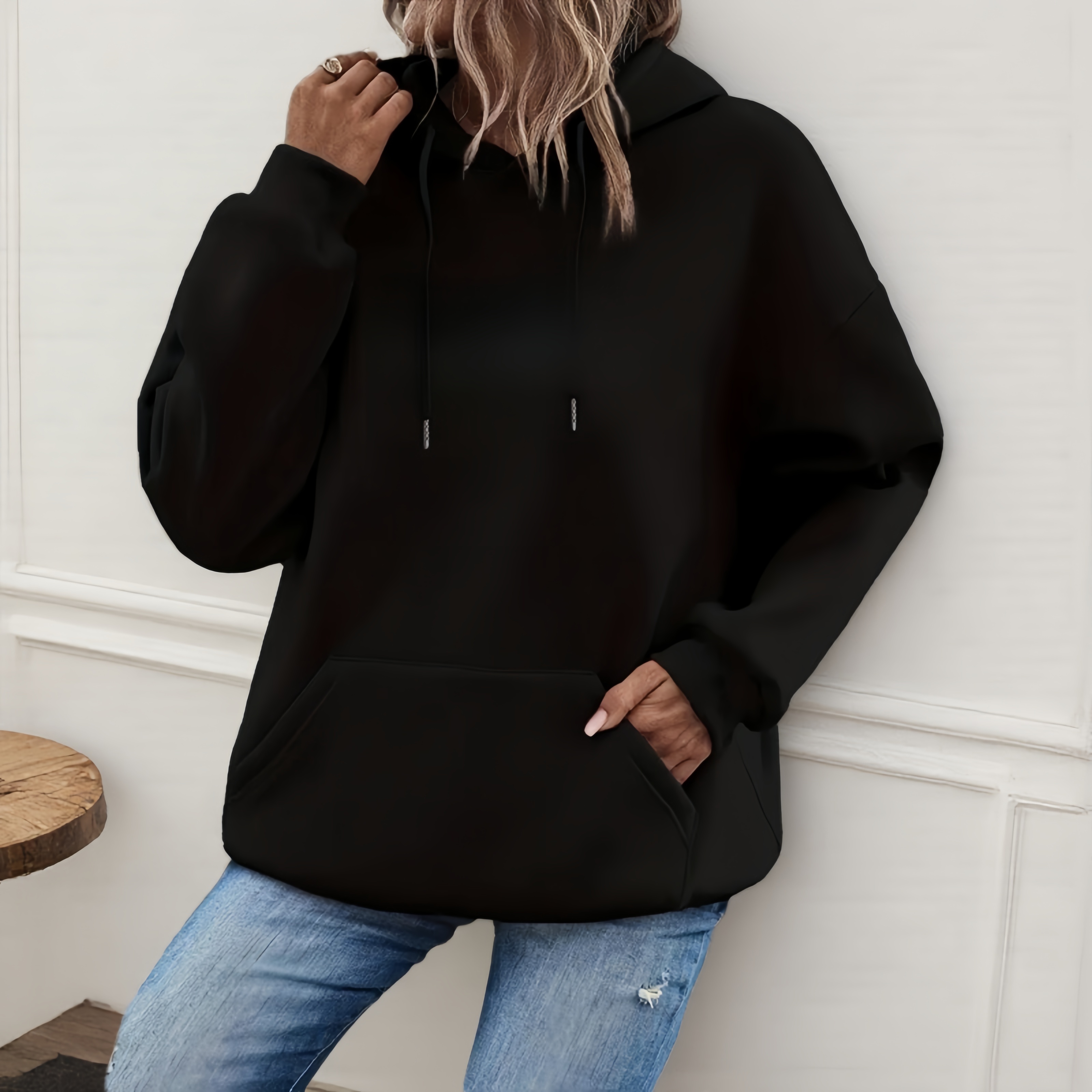 Women's loose-fit long-sleeve pullover hoodie - Product view 4