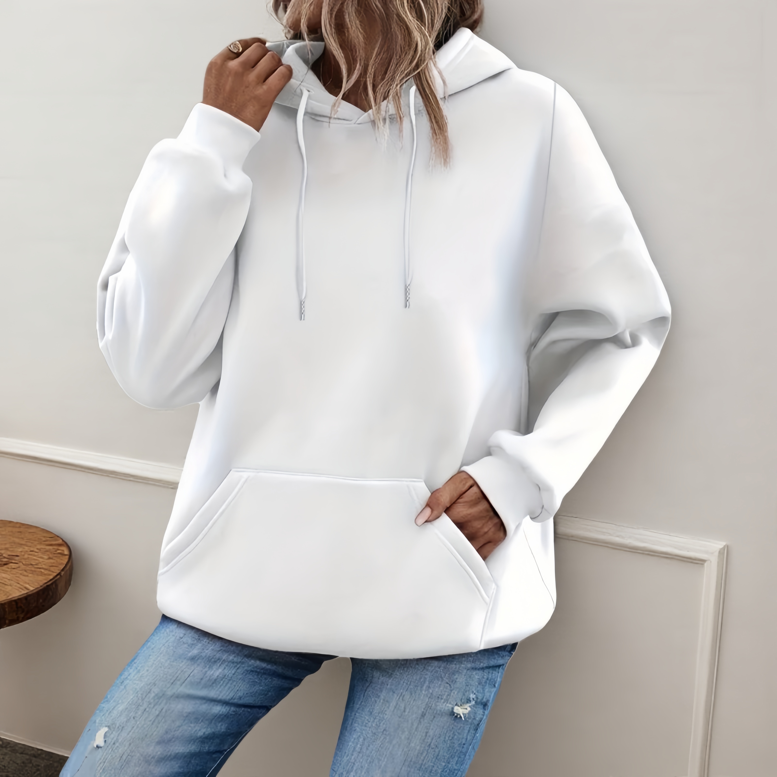 Women's loose-fit long-sleeve pullover hoodie - Product view 5