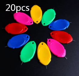 Plastic needle threader with wire hook and colorful tail - Product view 6