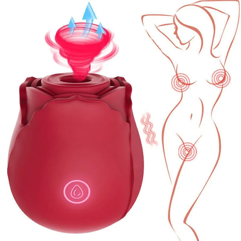 Rose-shaped 10-speed clitoral sucking and vibrating massager - Product view 7
