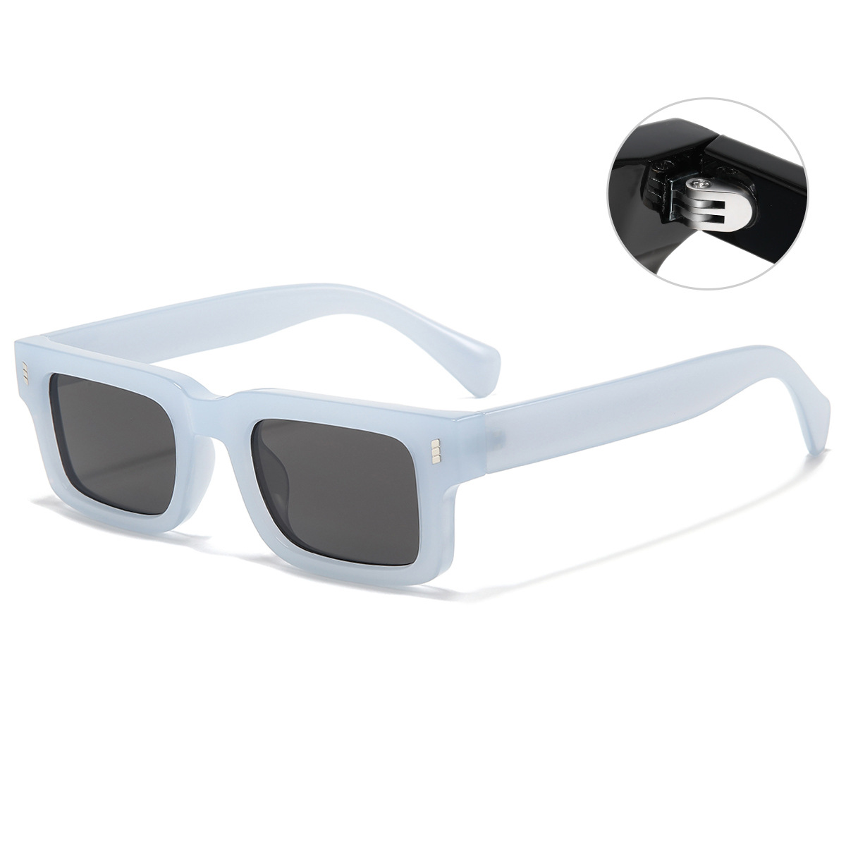 Men's retro rectangular sunglasses with a versatile fashion frame - Product view 5