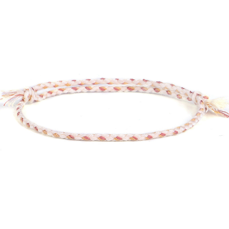 Colorful four-strand hand-woven bracelet with text-and-play-line design - Product view 6