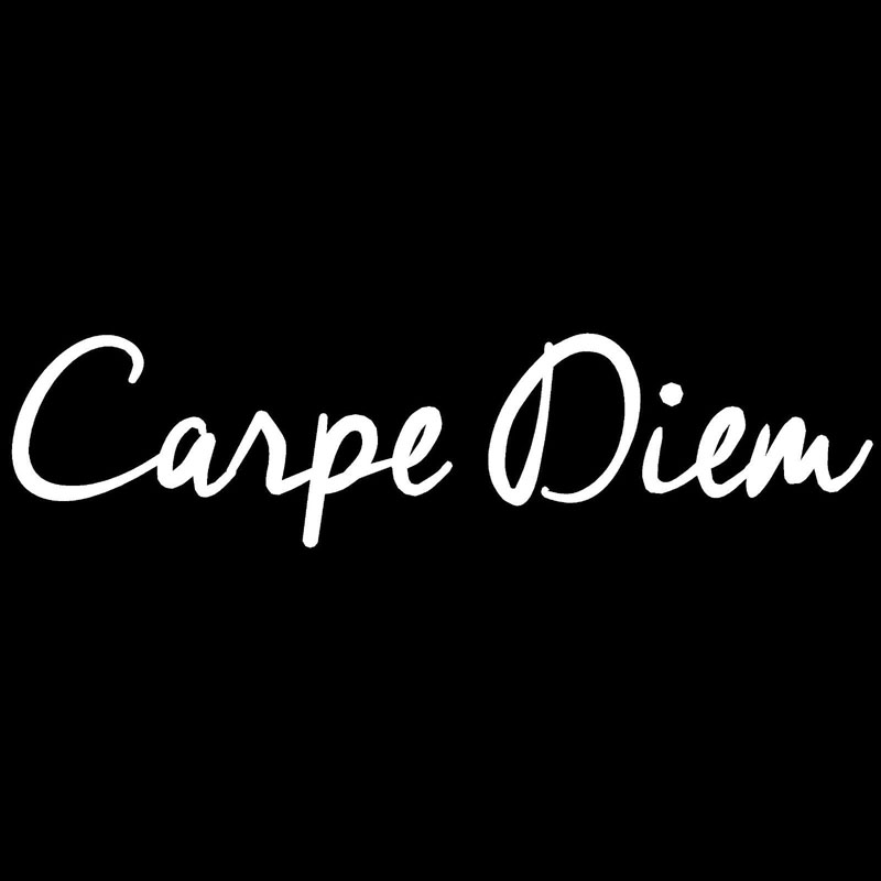Carpe Diem text car sticker in black or white - Product view 4