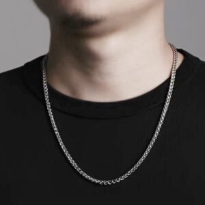 Men’s stainless steel geometric keel chain necklace with titanium steel pendant - Main product view