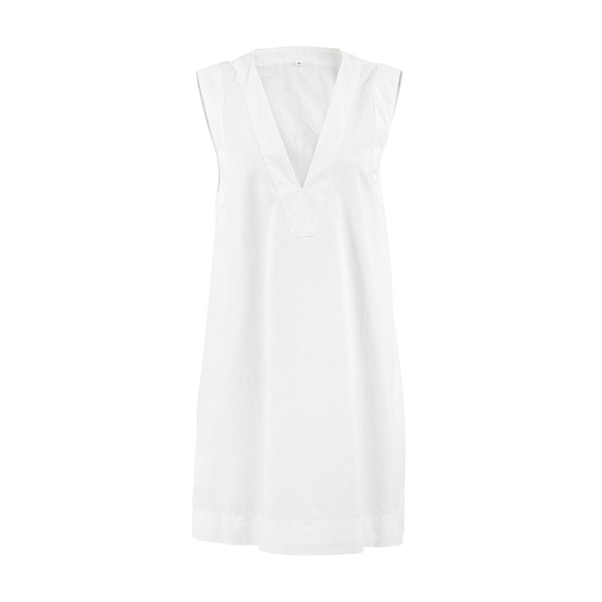 Loose And Comfortable Nightgownpajamas For Women - Product view 2 Women’s white cotton sleeveless pullover nightgown - Product view 2