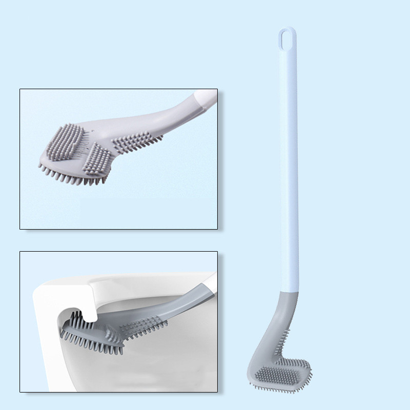 Triangle-shaped silicone toilet cleaning brush with wall-hanging hook - Product view 9