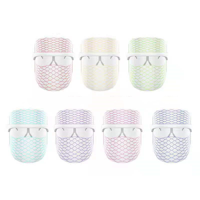 White LED light therapy mask with seven-color light options - Product view 12