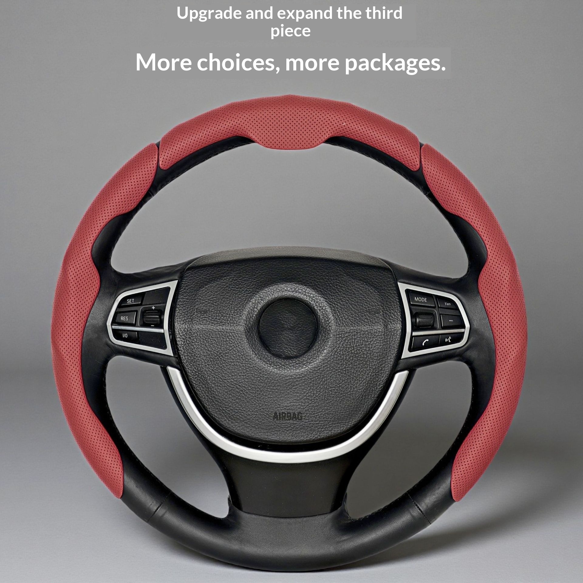 Car Leather Non-Slip Sweat-Absorbent Wear-Resistant Card Holder Car Steering Wheel Cover - Main product view
