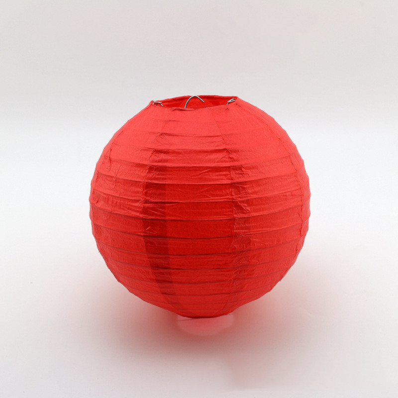 Handmade round paper lantern ornament with metal frame - Main product view