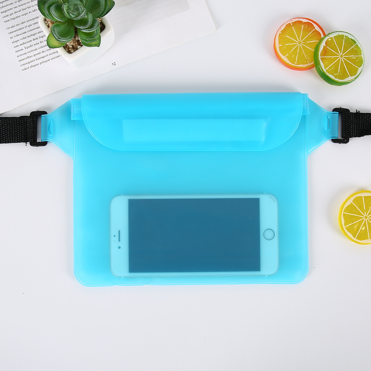 Waterproof PVC phone waist bag with Velcro closure - Product view 11