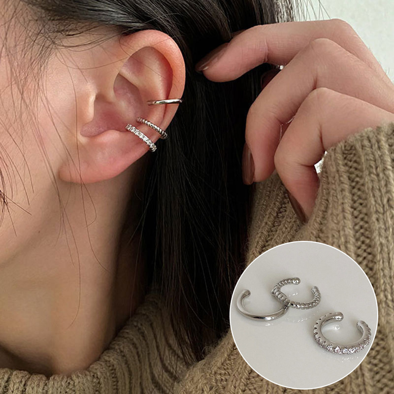 Women's geometric ear clips, ear cuffs, ear hooks and stud earrings in listed color variations - Product view 8