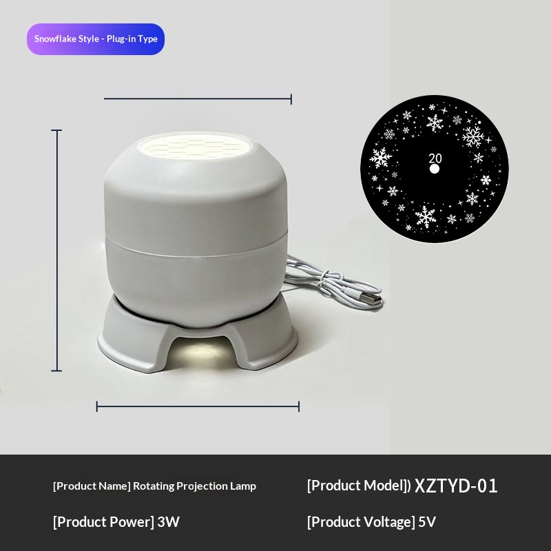USB LED snowflake projection lamp with seasonal light patterns - Product view 9