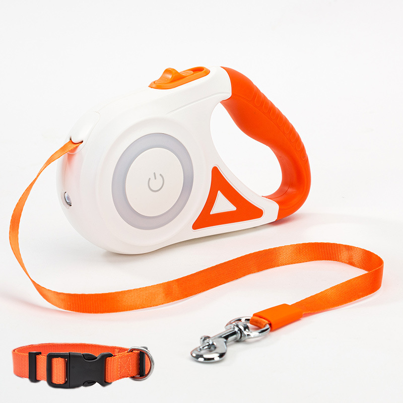 Retractable dog leash with one-hand brake and optional collar - Product view 12