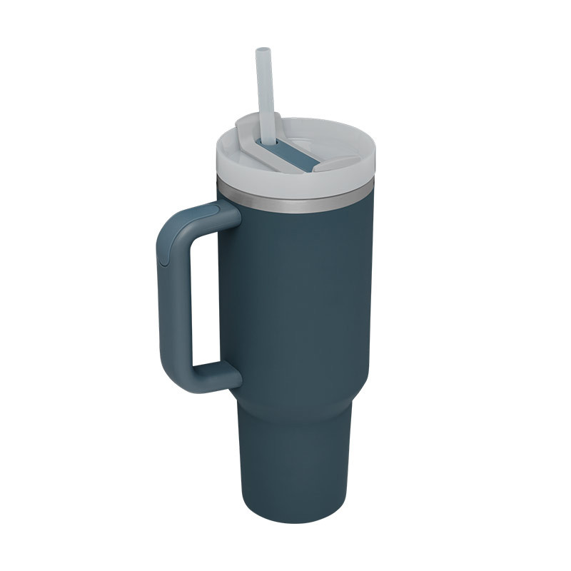 40 oz stainless steel insulated tumbler with handle straw and lid - Product view 23