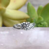 Silver retro bohemian minimalist floral geometric ring - Main product view