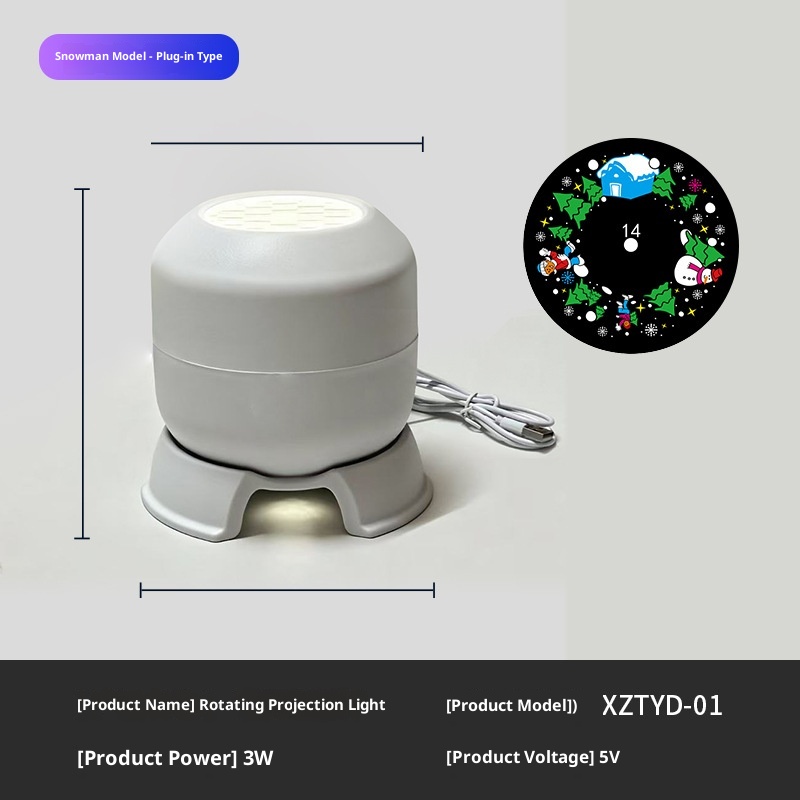 USB LED snowflake projection lamp with seasonal light patterns - Product view 8