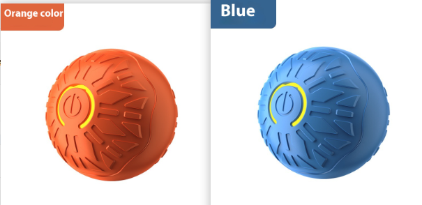Automatic luminous jumping ball dog toy in blue or orange - Product view 2