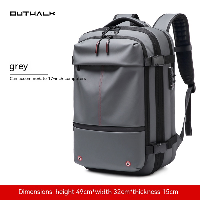 19-inch black business travel backpack with multiple compartments - Product view 5