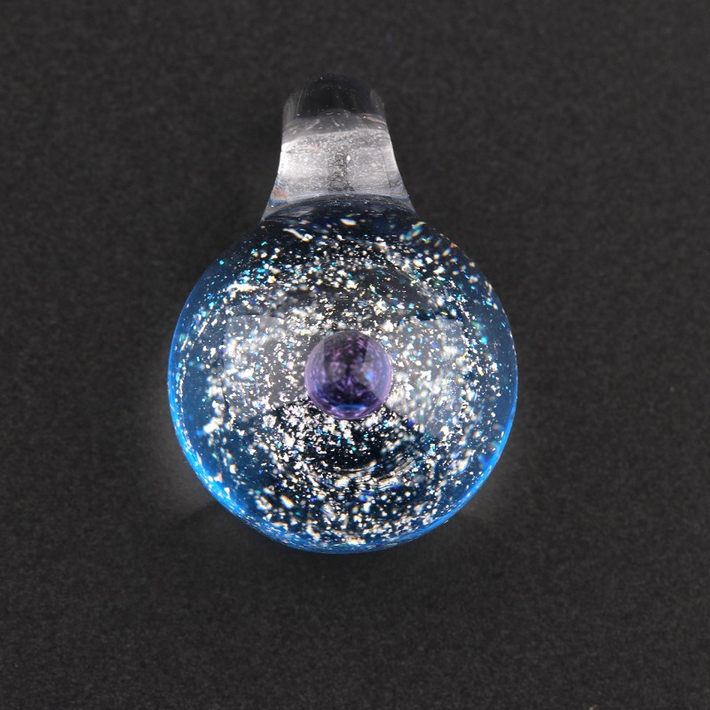 Starry sky-inspired glass and glaze pendant necklace in a selected color and style - Product view 10