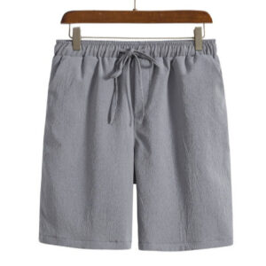 Men’s solid-color cotton blend drawstring shorts - Main product view