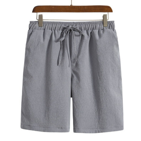 Men’s solid-color cotton blend drawstring shorts - Main product view