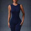 Women’s sleeveless nylon yoga jumpsuit in a casual one-piece style - Main product view