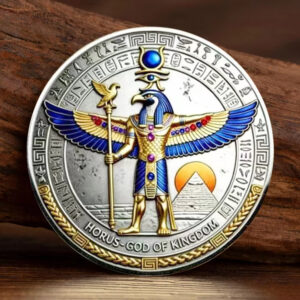 Blue antique-style silver-plated American commemorative medal - Main product view