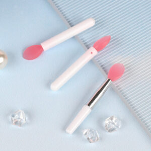 Mini Watermelon Red silicone lip lacquer brush with portable handle - Main product view