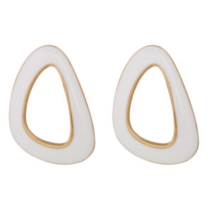Women's geometric alloy stud earrings with electroplated finish - Main product view