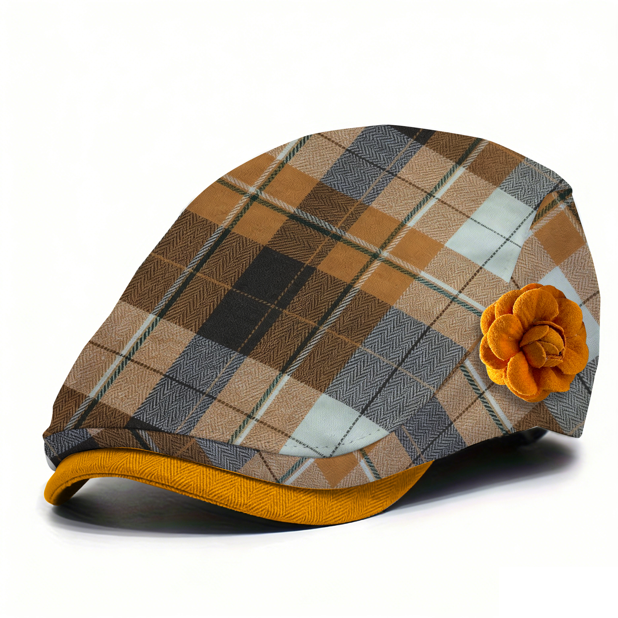 Colorful checked beret hat in a literary style - Main product view