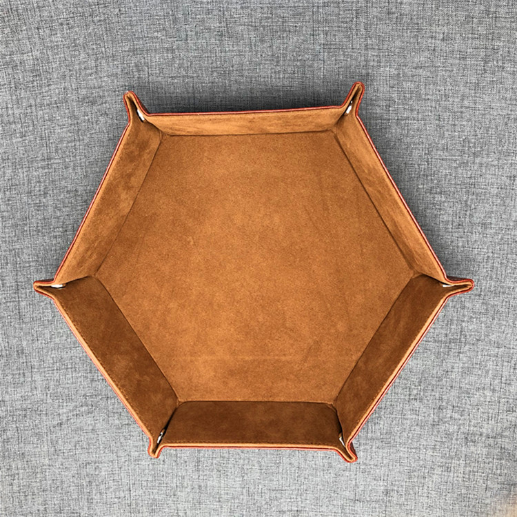 Folding PU storage box for dice, remotes and stationery - Yellow