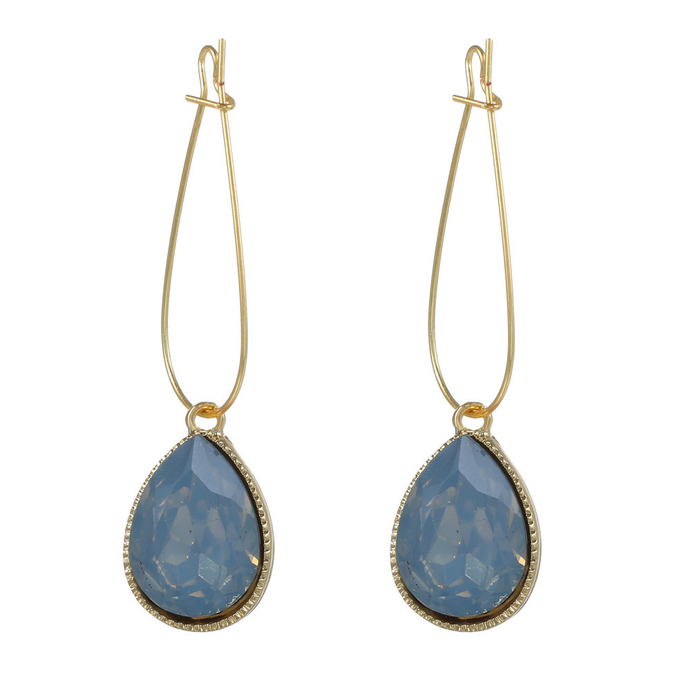 Geometric alloy water-drop earrings with an ellipse-inspired shape - ZJ3187