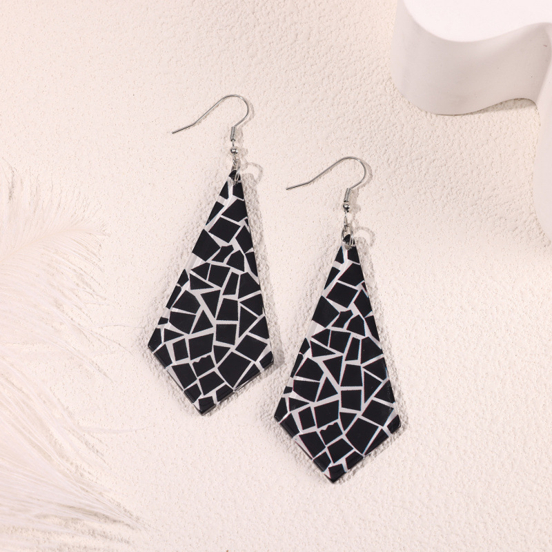 Geometric acrylic diamond-shaped earrings in four styles - 4 Style