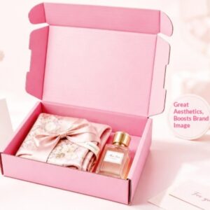 Extra-hard pink E-flute corrugated cardboard packaging box, 30 x 23 x 10 cm - Main product view