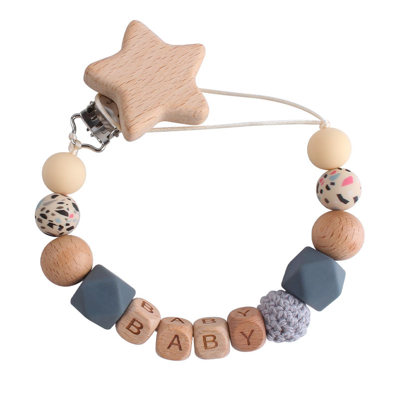 Cartoon animal beech baby pacifier clip in assorted colors - Light Yellow