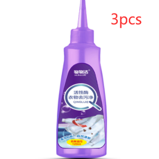 120ml active enzyme laundry stain remover solution for clothing - Purple-3PCS