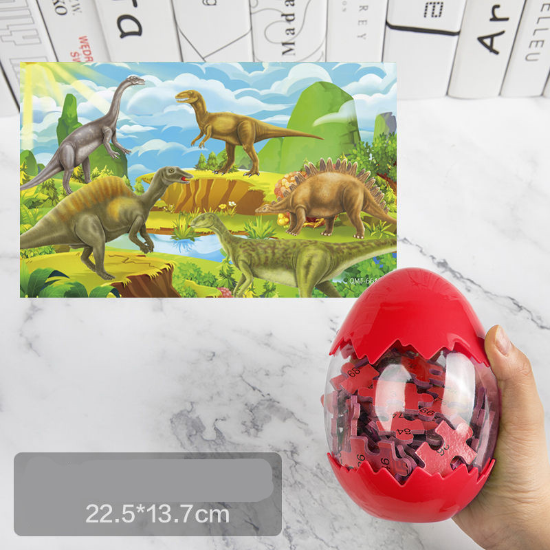 60-piece dinosaur egg puzzle set in dinosaur egg packaging - 12