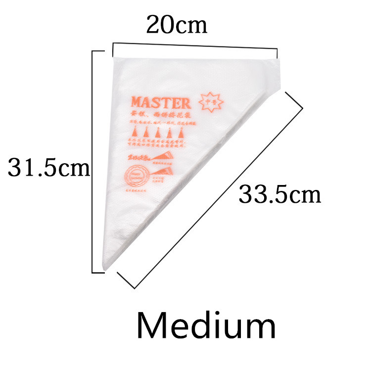Food-grade PE triangle piping bags in large, medium, and small sizes - Medium