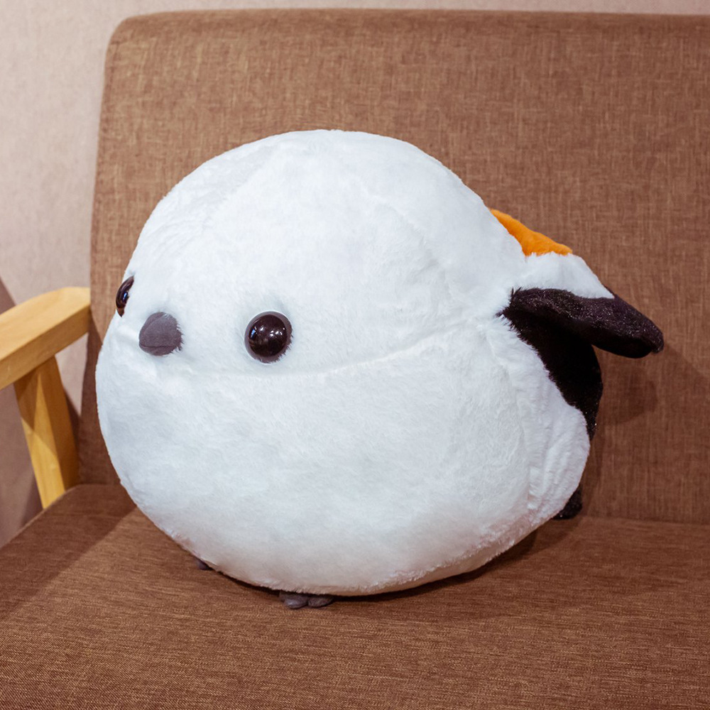 Sparrow plush doll in soft short plush - White-30x40cm
