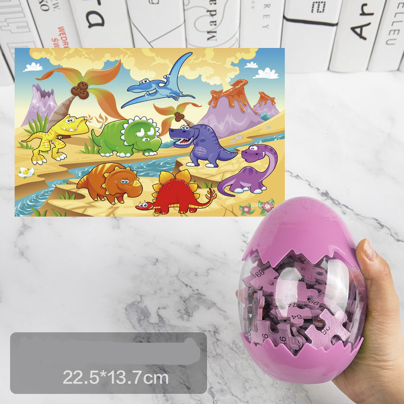 60-piece dinosaur egg puzzle set in dinosaur egg packaging - 2style