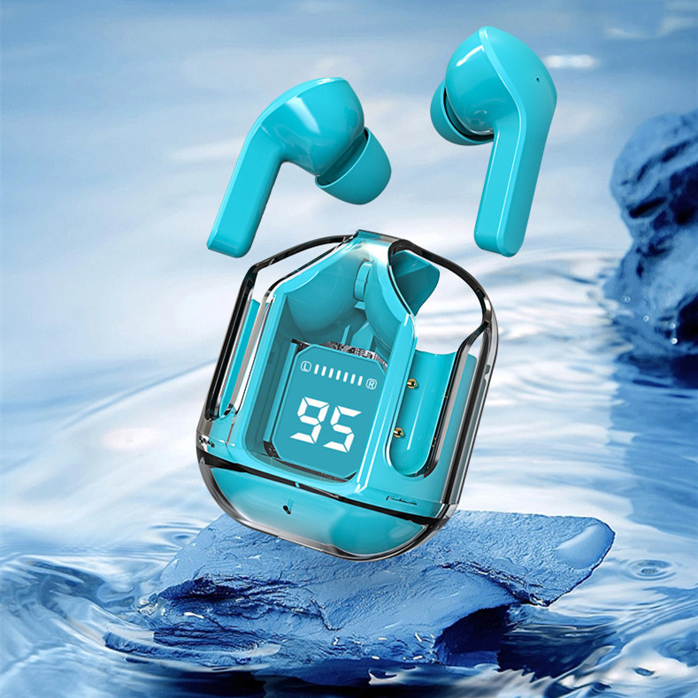 Bluetooth in-ear earphone with digital display - QX10 Blue