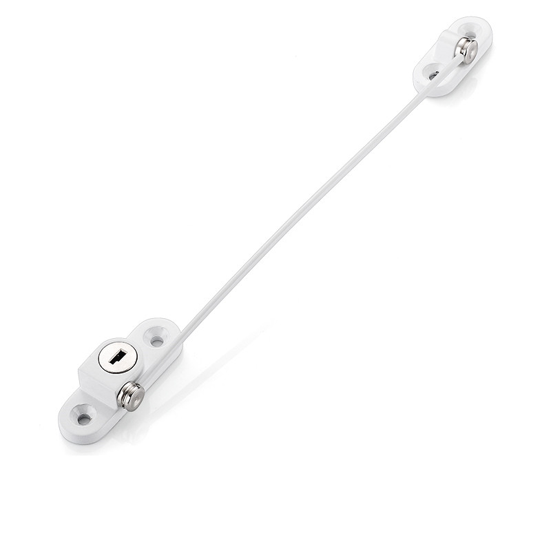 Child safety chain lock for windows, doors, cabinets and cupboards - White