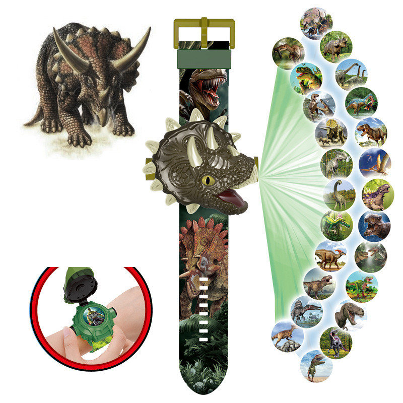 Dinosaur projection watch for children in T-Rex or Triceratops design - Triceratops
