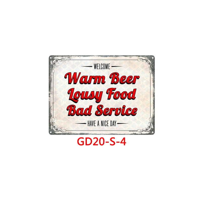 American retro tin wall sign for home, bar, coffee shop, or KTV decor - GD20S4
