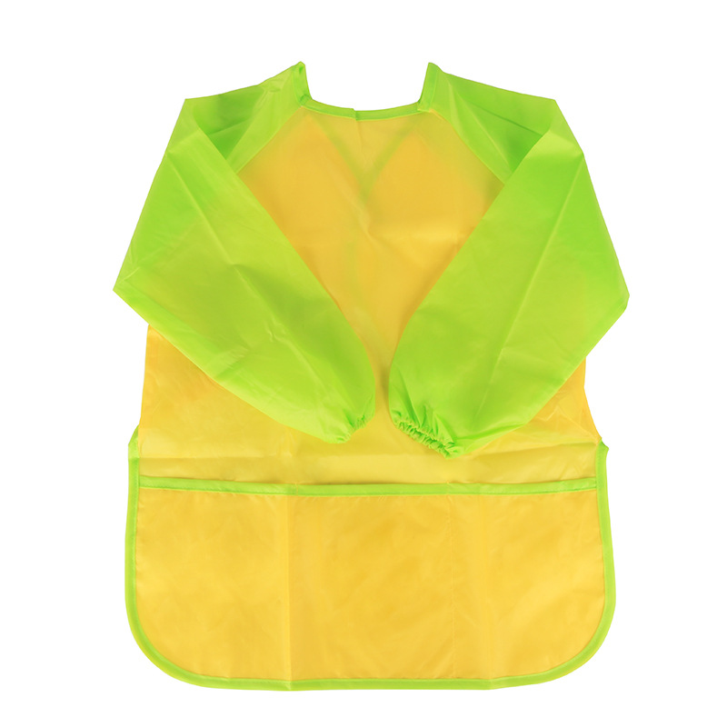Children's polyester painting and eating apron in size M - Yellow-M